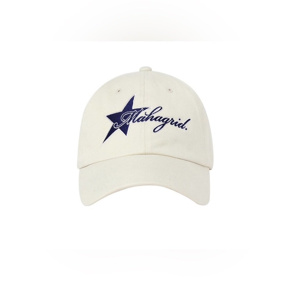 Mahagrid (Korean brand) Cream Navy Star Logo Ball Cap Hat Unisex Musinsa